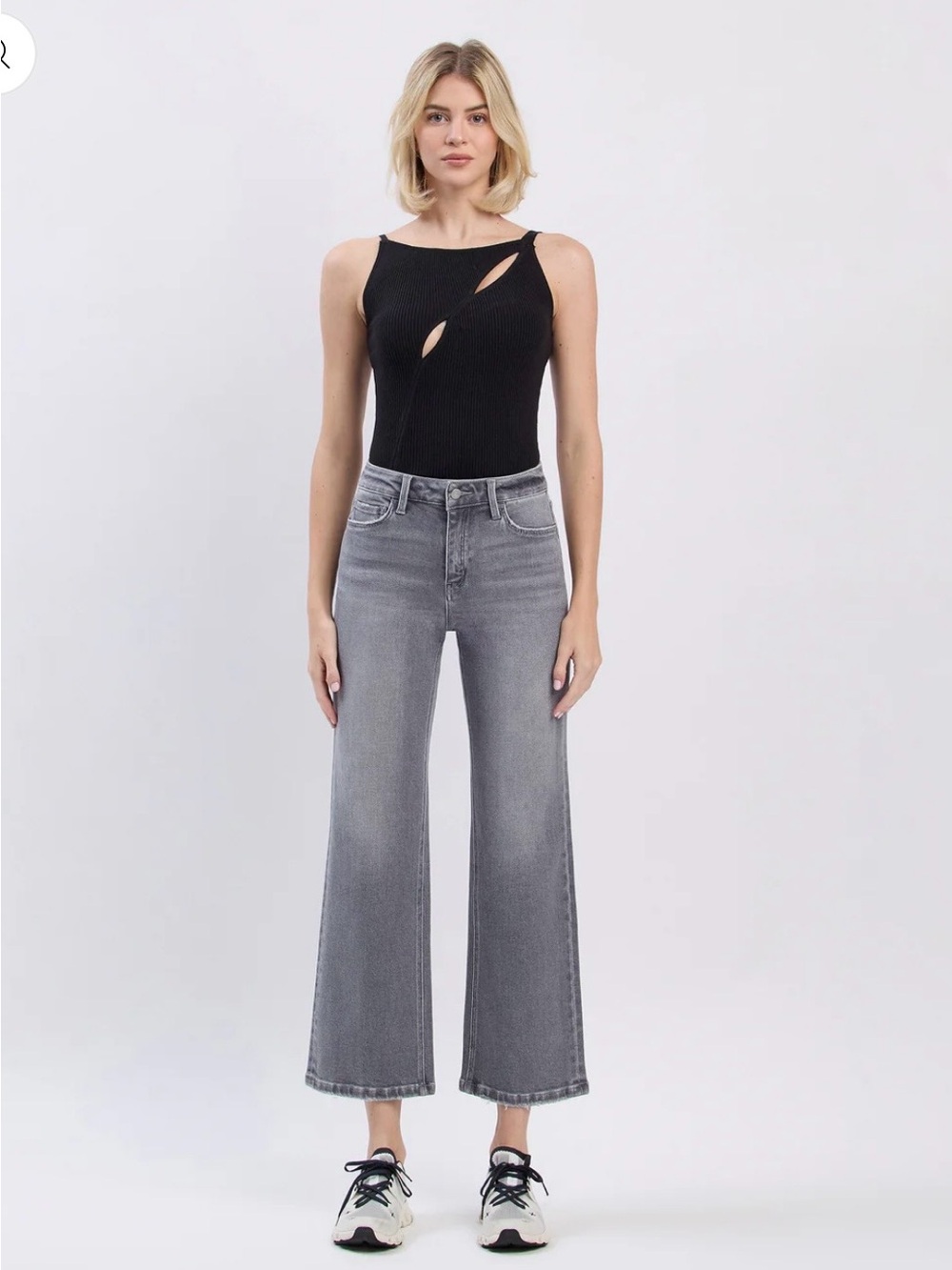 River Eden - High Rise Ankle Slim Wide Leg Jeans